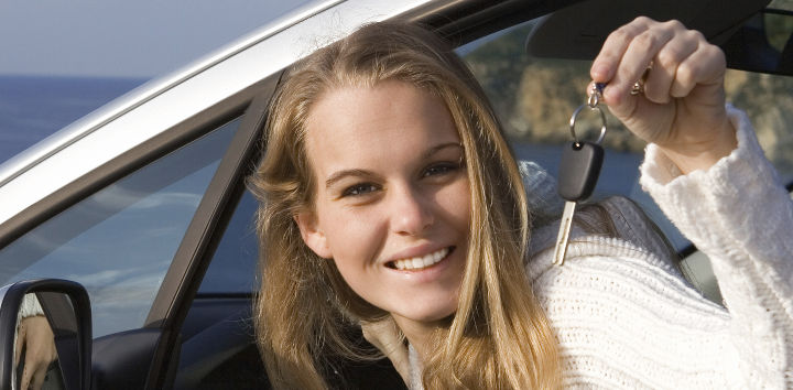 Girl holding keys