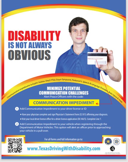 Texas Driving with Disability Poster